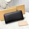 Deigner Long Wallet Leather Leather Parse Slot Multi-Card Slot Luxury Leather Designer Szipper Presbod