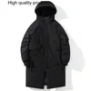 Homens para baixo parkas casaco longo inverno algodão acolchoado jaqueta masculina com capuz oversize homem outerwear moda solta grosso casacos quentes 231031