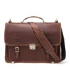 Briefcases Genuine Leather Luxury Mens Affairs Laptop Bag Cowhide Business Messenger Handbags High Quality Single Shoulder