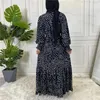 Ethnic Clothing Fashion Polka Dot Print Abaya Muslim Women Long Maxi Dress Turkey Arab Islam Kaftan Party Dubai Jalabiya Caftan Robe With