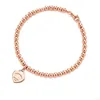 Bärda mode 925 Sterling Sier Tag Love Heart Armband Original Classic T Pärlade armband 4mm Rose Gold Bead Man Women Syckel älskar Dhjah