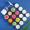 Bakvormen creatieve mooncake -mal met 6 stempel MidAutumn Festival Handdruk Bloem Moon Cake Mold Diy Decoration Press Molds 230331