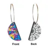 Dingle örhängen hip hop ovanliga färgglada spindelnät för kvinnor kvinnliga geometriska örhänge mode smycken parti tillbehör