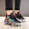 Sneakers Size 26-36 Children Sports Sneakers for Girls Kid Cartoon Graffiti Pattern Casual Shoes Boys Basketball Shoe chaussures de sport 230331