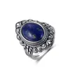 Anel de solitário 925 anel de prata esterlina vintage oval de lapis natural para mulheres anéis de jóias de jóias de dedos da moda anéis de luxo do presente 231031