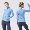 LU-213 Chaqueta de yoga para mujer Define Workout Sport Coat Fitness lu Sports Ropa deportiva de secado rápido Top Sudadera con cremallera sólida Ropa deportiva Venta caliente LL