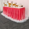 Table Skirt Tulle Tutu Chiffon Baby Shower Birthday Restaurant For Wedding Party Banquet Cloth Stage Decoration