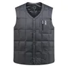 Men's Jackets White Duck Down Vest Men Lightweight Autumn Winter Warm Padded Sleeveless Jacket Male Black Golf Fashion Casual Button Waistcoat 231031