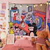 Amerikaanse cartoon achtergrond doek slaapkamer nachtkastje hangende doek net celebrity live muur doek verhuur huis renovatie slaapzaal decoratie wandtapijten art prints