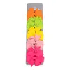 Accessori per capelli 10 pezzi / set fiocchi di nastro in grosgrain solido con clip ragazze piccolo fiocco per bambini copricapo fai da te per bambini bambino