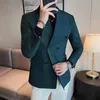 Costumes pour hommes costume à double boutonnage tenue décontractée d'affaires mince style anglais manteau fête bureau mariage homme