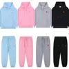 Amis Pink Polo Hoodie Designer Fashion Men and Women's Sweatshirts Tracksuit Sweater Embroidery A-Word Red Love Thin Round Pullover زوجين