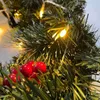Dekoracje świąteczne 1.8/2,7 m Illuminowane świąteczne girlandy LED LED LED Rattan Berries sosnowe szyszki girlandy dekoracja do drzwi drzewa kominki ściana 231101