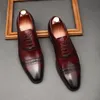 Туфли в итальянском стиле Коричневые, черные туфли-оксфорды из натуральной кожи Классические туфли высокого качества на шнуровке Костюмные туфли с носком Свадебная официальная мужская обувь 231101