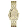 Principais relógios de pulso Luxo Mulheres Gold Gold Shape Shape Dial Ladies Quartz Diamond Wristwatch Watch Female Bracelets Relógios Definir Reloj Mujerw