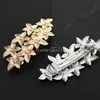 Vintage Flower Bride Hairclip Metal Rhinestone Leafs Hairpin Gold Silver Color Barrettes Bridal Headpieces Hair Accessories