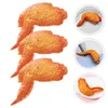 Party Decoration 4 PCS Simulation Grilled Wings Food Decor Simulated Chicken Roasted Fake Prop PVC Child