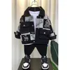 Jackor Autumn Winter Baseball Black Jackla Coat Kids Fashion Clothes For Teens Girls Boys Cardigan 2 till 12 Years Children Outwear 230331