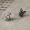 Pendientes de tuerca Abeja para hombre Plata de ley 925 Insecto Punk Joyas únicas Cosas inusuales en