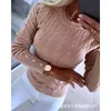 Kvinnors tröjor 2023 Spring Autumn Clothing Solid Color Twist Texture High Quality Sweater Casual Fashion All-Matching Top