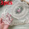 Table Runner 3pcs Dinning Cover Embroidered Cloth Elegant Round Lace Tablecloth Coffee ers Napkin Party Wedding Decoration 231031