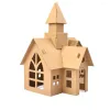 Dekoracja imprezy Dekoracja 1set Papier świąteczny dom MTI Typ Diy Malowanie domów z zestawami drzew dla Naviadad Home Kids Crafts Dhoxg