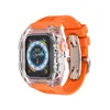 Relógio inteligente para apple watch ultra série 8 49mm iwatch pulseira marinha relógio inteligente esportivo caixa de pulseira de carregamento sem fio capa protetora