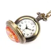 Pocket Watches Watch Red Rysslands dubbelhöjda örn utmärkt utförande kvartsrörelse bronshänge halsband