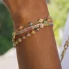 Bracelets de charme 2023 arrivé mode mince étincelles CZ coloré fleur lien chaîne bracelet femmes charmant romantique couleur or bijoux de mariage 231101