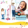 Keyboards Piano Kids Microphone with Stand Karaoke Song Music Instrument Toys Brain-Training Educational Toy Birthday Gift for Girl Boy 231031