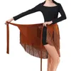 Skirts Women's Latin Dance Dress Tassel Ballroom Cha-Cha Performance Practice Costume Fringed Hip Scarf Apron