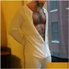 Homens sleepwear y homens sleepwear mens estiramento collant roupa interior pijama confortável e macio bodysuit manga longa entrega vestuário dh8te