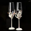 Kieliszki do wina kryształ szklany czerwono wysokiej jakości ręcznie robiono szkodowi kubki szampana Kreatywny prezent ślubny pary stóp pary