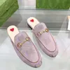 Luxury Designer Leather Loafers Sandals Women Men Leather Summer Outdoor Slippers Mules Fur Slippers Flats Fashion Metal Chain Lady Casual Shoes With Box