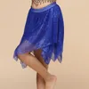 Saias Dança Latina Sexy Mulheres Glitter Lantejoula Saia Hip Lenço Irregular Dancewear Performamnce Salsa Traje