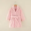 Pajamas Baby Girls Clothes Winter Flannel Robes for Kids Teen Girls Bathrobe for 4-14 Y Children Pajamas Robes Pink Blue Navy Bath Towel 231031