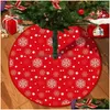 Décorations de Noël Décorations de Noël 72/92 / 122Cm Jupe d'arbre Pied Rouge Er Père Noël Flocon de Neige Tapis Tapis de Base Livraison Directe Dhg Dhga4