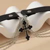 Choker Mode Lolita Ketting Vrouwen PU Leer Metalen Chocker Kettingen Sexy Kruis Sleutelbeen Keten Kraag Partij Sieraden Gift