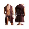 Men'S Sleepwear Wholesale-Mens Underwear Leisure Lounge Robe Hooded Y Meryl Silk Soft Gown Pajamas Robes Mens Sleep Men Bathrobe Drop Dh8I2