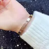 Cuff Hot fashion bracelet with diamond titanium steel rose gold bracelet for girls with noble accessories