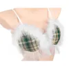 Ani Cute Girl Christmas Tree Green Plaid Student Uniform Costume Women Xmas Furry Bow Hat Pamas Lingerie Cosplay