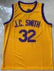 영화 TV 쇼 Don Cheadle Earl Manigault Jerseys Basketball 32 JC Smith College University 자수 및 스포츠 팬 NCAA를위한 옐로우 셔츠 팀에 꿰매어