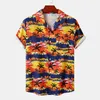 Chemises décontractées pour hommes hawaïen surdimensionné imprimé à manches courtes d'été plage fleur chemise coréenne pour le confort respirabilité style chinois