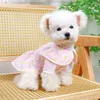 Dog Apparel Girl Clothes Costume Peter-Pan-Collar Pineapple Princess Dress Spring Summer For Puppy And Cats 87HA