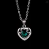 Pendants Cute Crystal Heart Deer Pendant Necklace Female Jewelry Fashion Lady Sterling 925 Silver Clavicle Necklaces Girls Birthday Gift