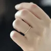 Cluster Rings Canner S925 Sterling Silver Gold-Plated Ring Simple Heart-Shaped Single Row Zircon Versatile Minimalist Fine Jewelry