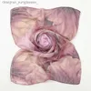 Scarves Floral Print Chiffon Georgette Scarf Women Flower Shl Georgette Hijab Small Size Summer Sun Protection Beach Stoles 150*48cmL231101