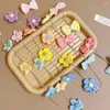 Hair Accessories Vintage Japanese Sweet Braided Butterfly Bowknot Pearl Lovely Children's Chain Korean Style Clip