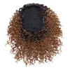 Kinky Curly Ponytail Extensions Drawstring human hair Ponytail Hair Extension Curly Drawstring Ponytail For Black Women Ombre Blonde afro pony tail hairpiece