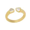 Anneaux de mariage OCESRIO Trendy Multicolor Heart Femmes Bague Plaqué Or Zircon Cuivre Ouvert Chunky Bijoux Double Gros rigq38 231101